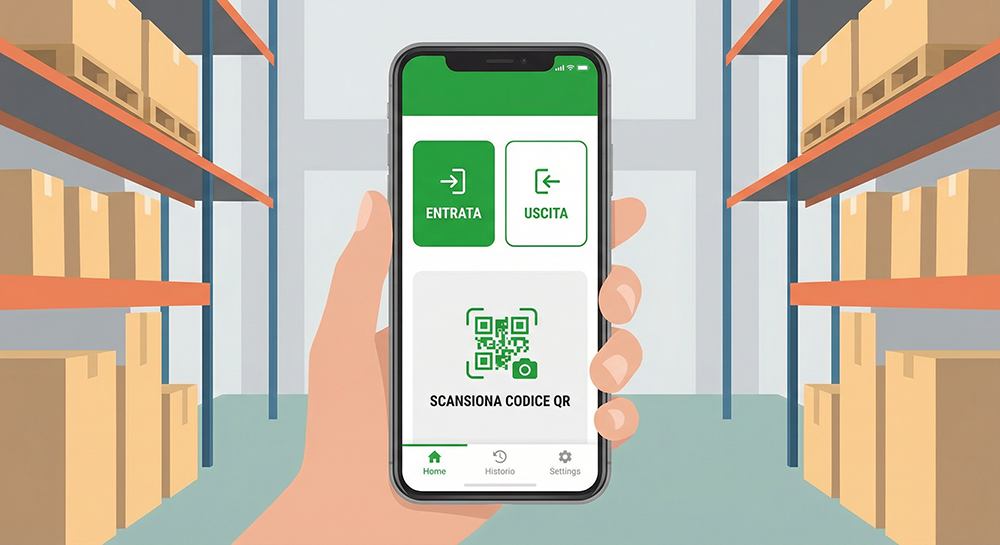 App StockBit: scansiona QR per entrata e uscita